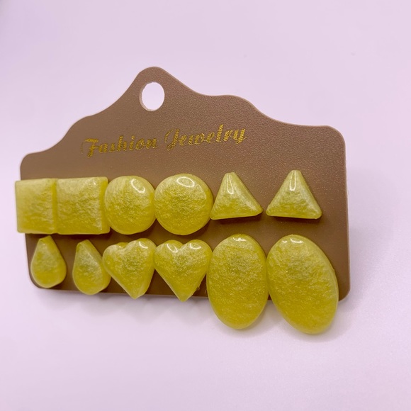 HANDMADE- Sunlight Stud Earrings- set of 6 - Picture 2 of 3